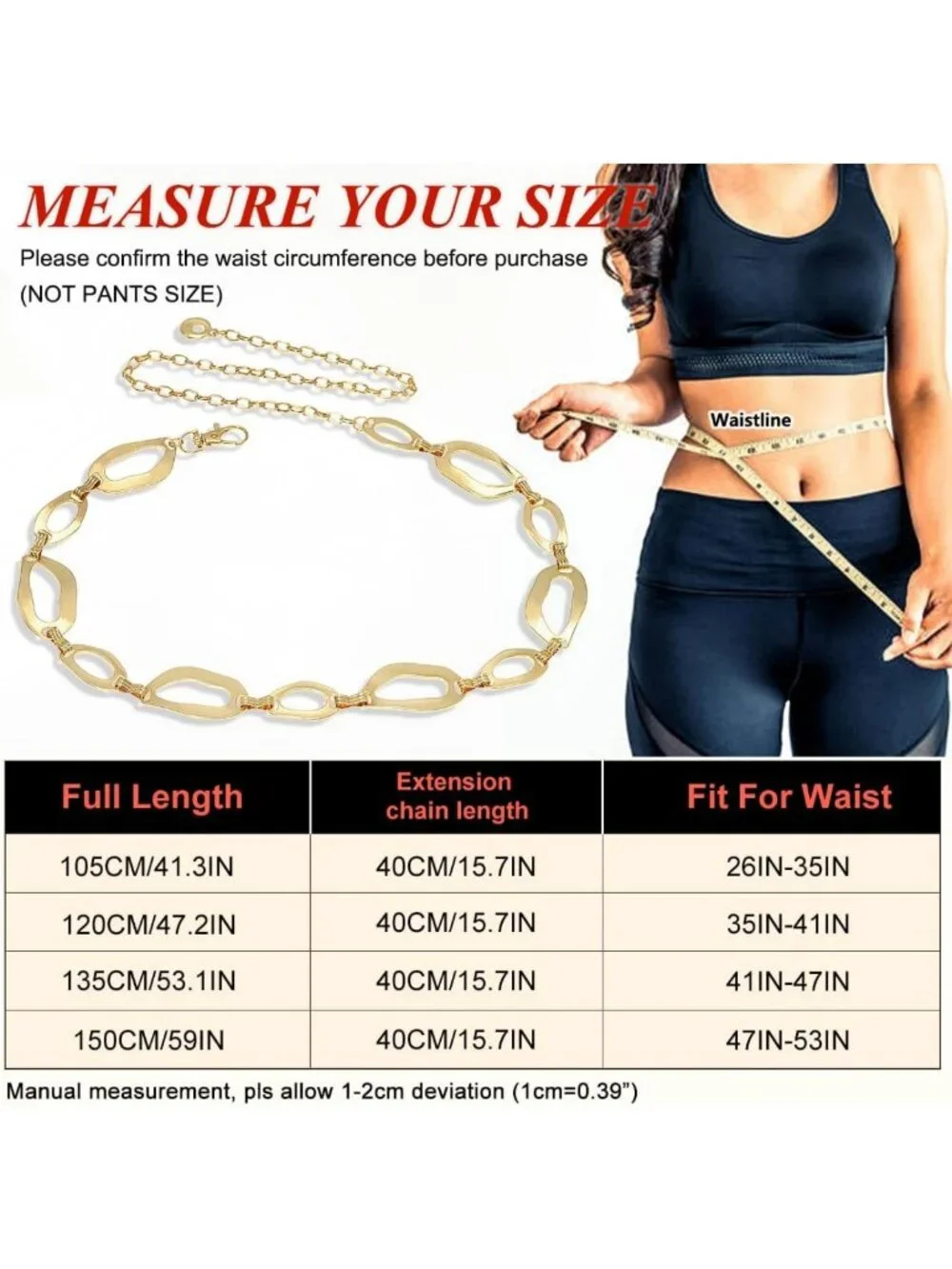Stylish Chunky Waist Chain for Women - Trendy Belt Accessory for Dresses